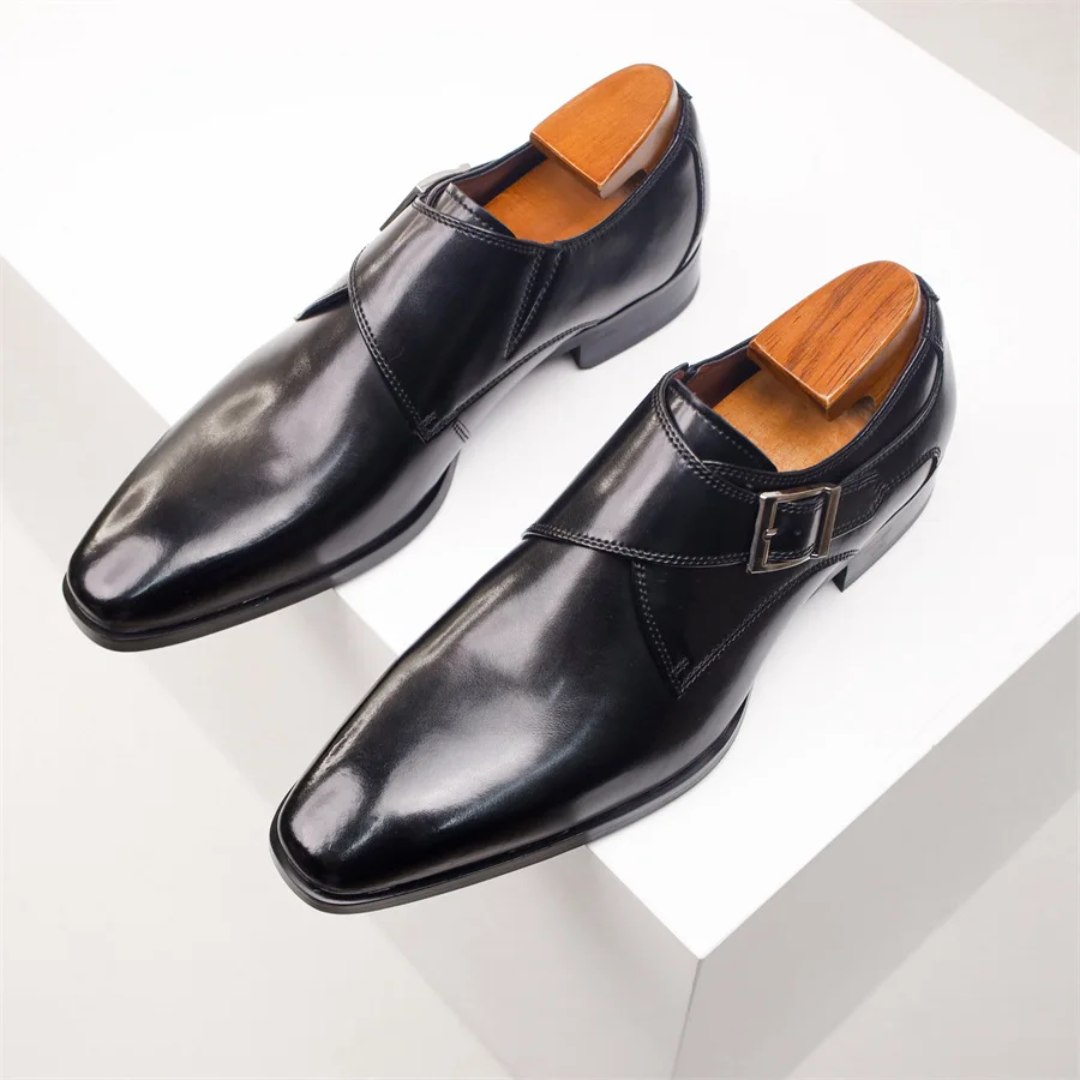 Soulier Monk à Boucle Simple en Cuir Véritable