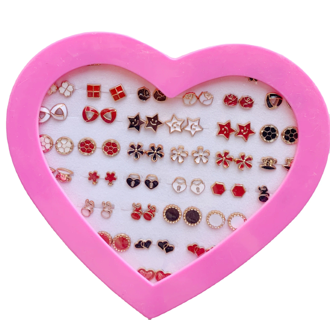 Coffret 36 paires de boucles d'oreiles