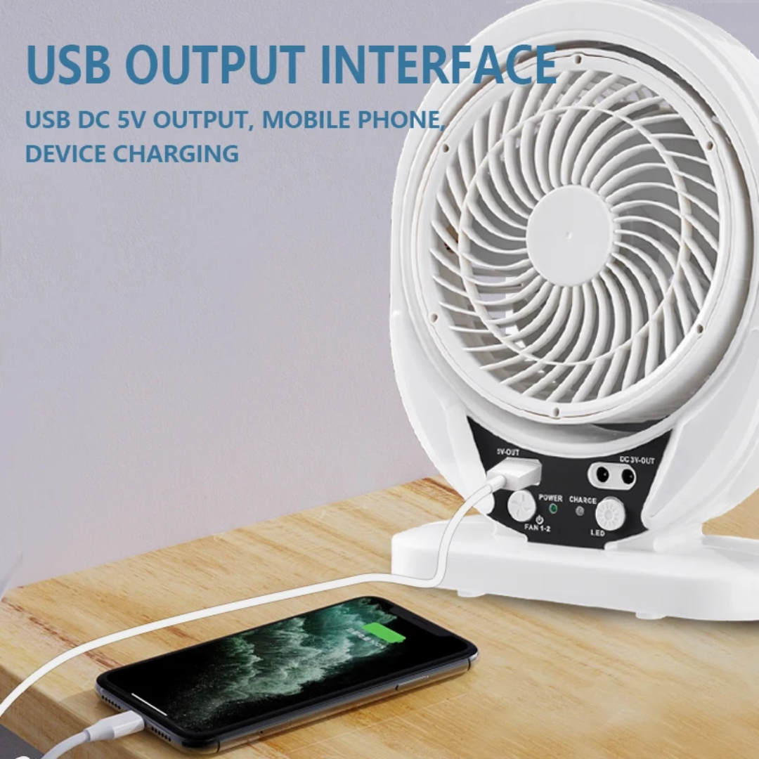 Ventilo Rechargeable avec panneau solaire