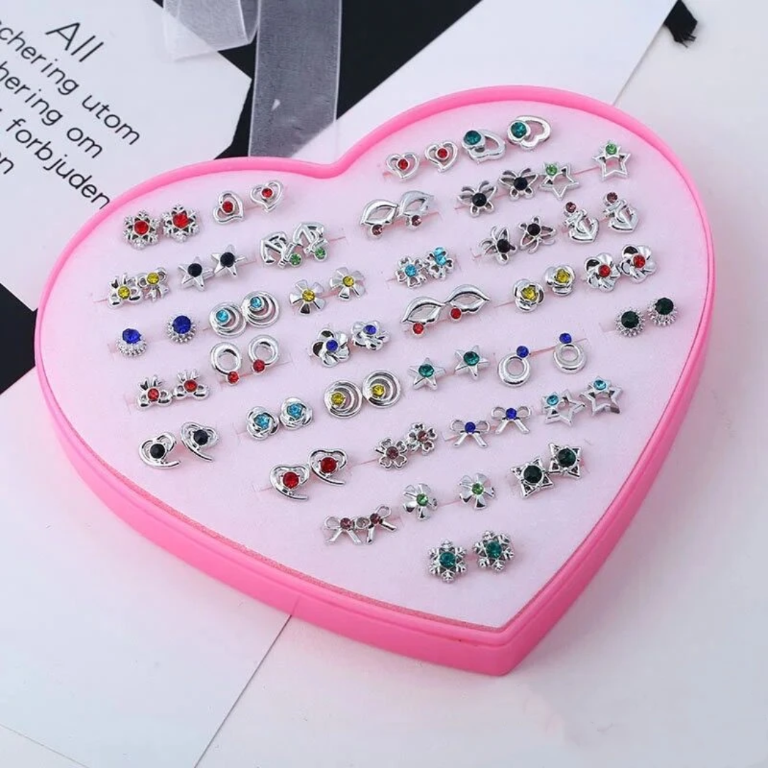 Coffret 36 paires de boucles d'oreiles