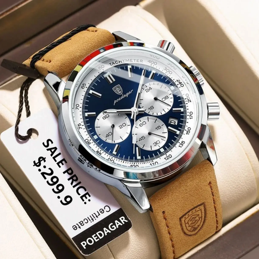 Montre Homme original en cuir POEDAGAR pour les elites