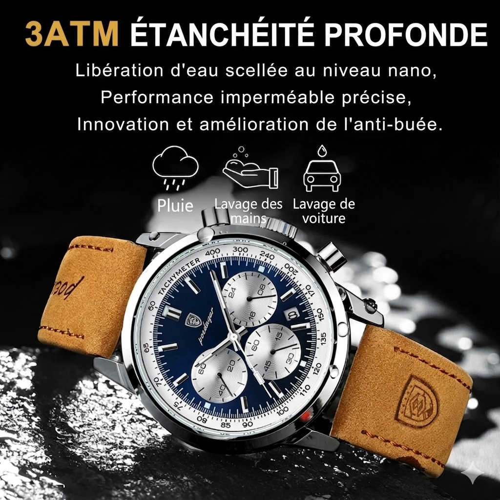 Montre Homme original en cuir POEDAGAR pour les elites