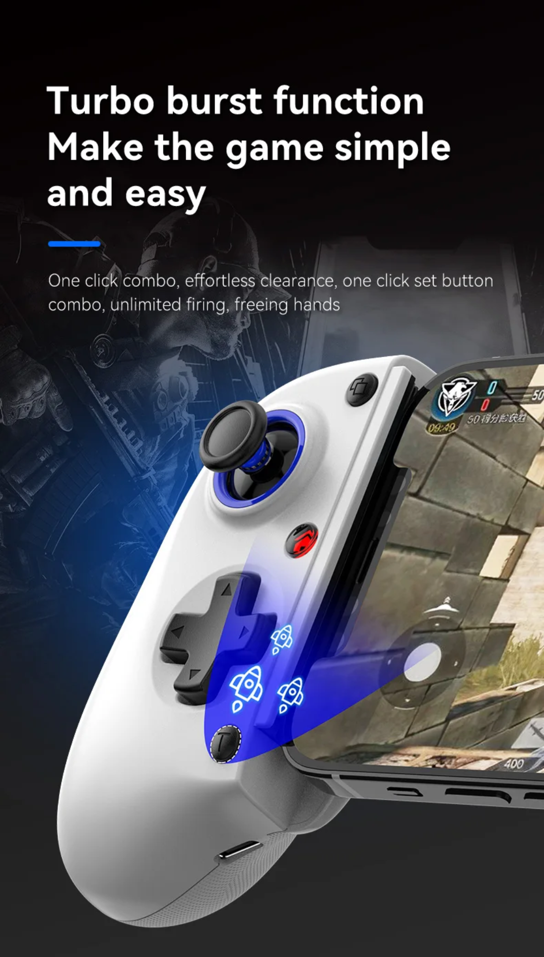 manette de jeu mobile ergonomique