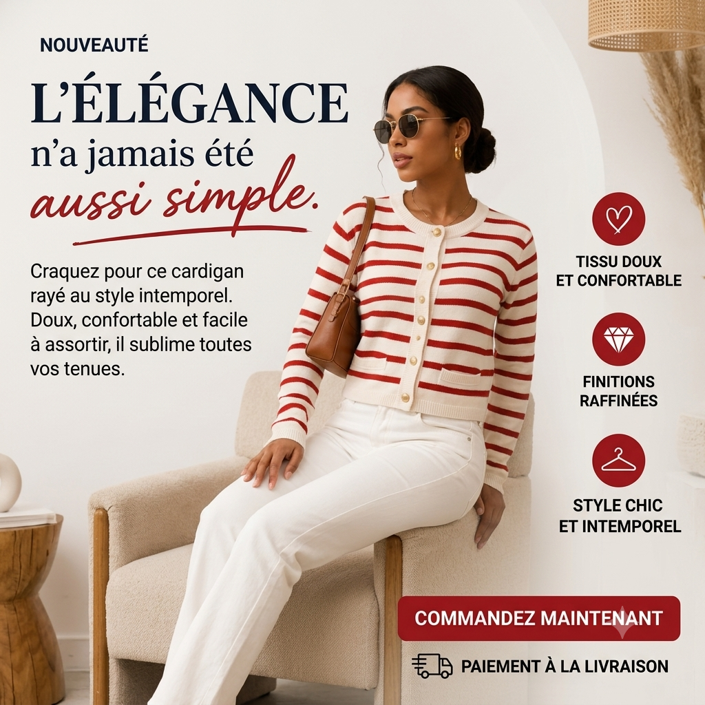 Tricot Cardigan élégant "Parisienne"