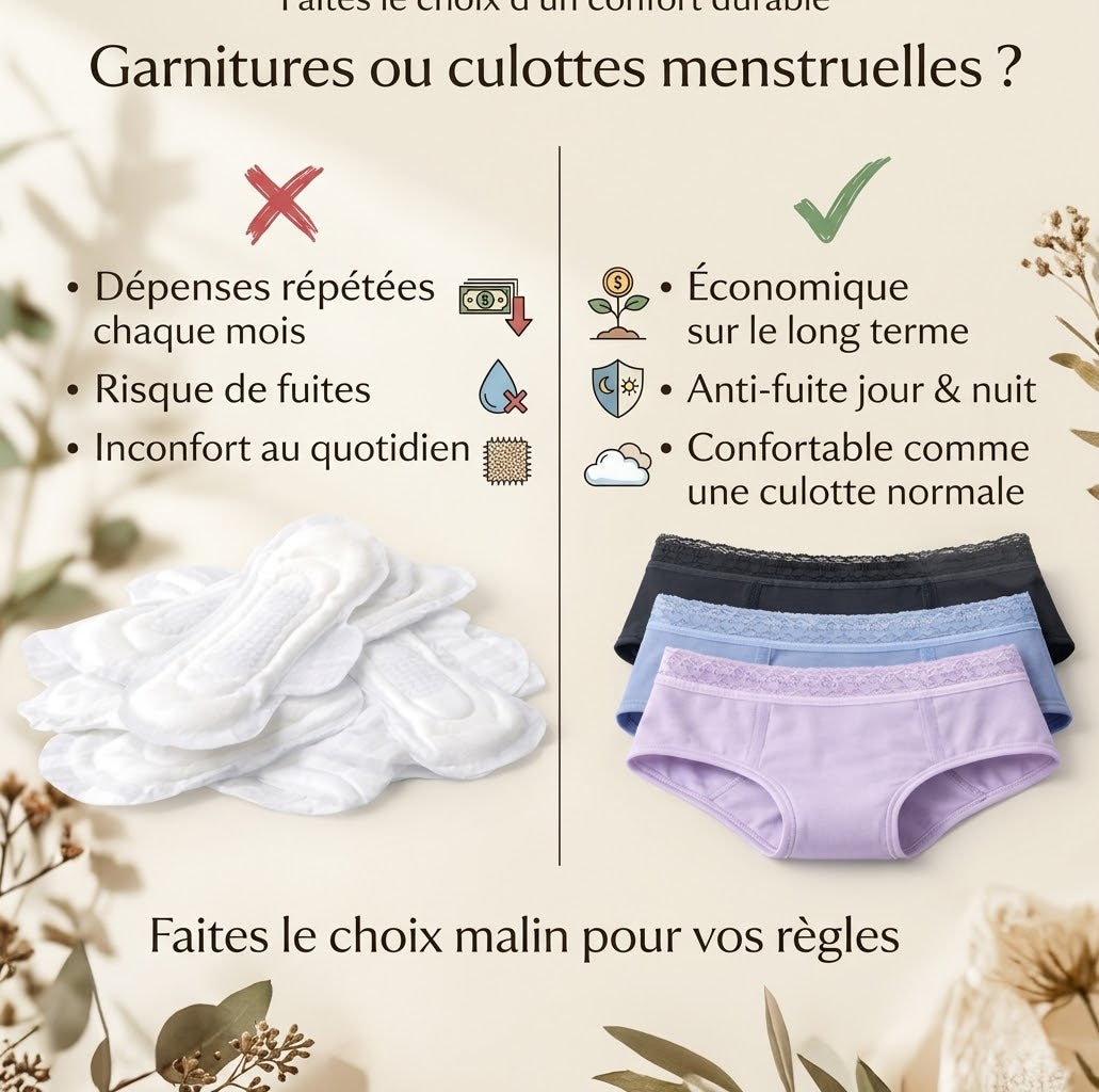 culotte menstruel anti fuite ( 2 acheté 1 offert)