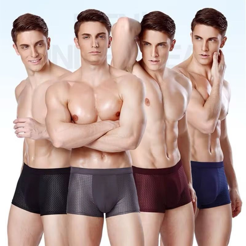 🔥4 BOXERS PREMIUM RESPIRANTS POUR HOMME (STOCK LIMITÉ)