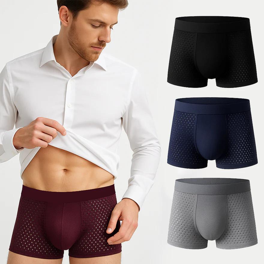 🔥4 BOXERS PREMIUM RESPIRANTS POUR HOMME (STOCK LIMITÉ)