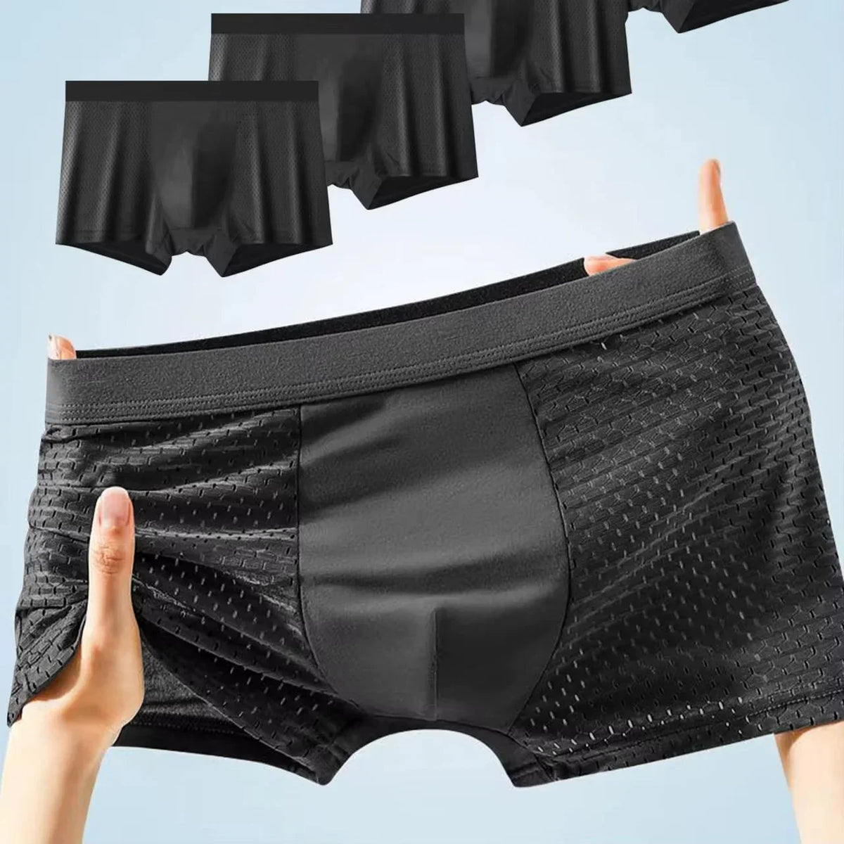 🔥4 BOXERS PREMIUM RESPIRANTS POUR HOMME (STOCK LIMITÉ)
