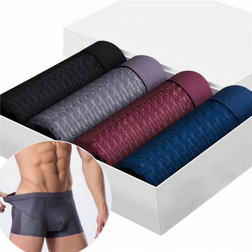 🔥4 BOXERS PREMIUM RESPIRANTS POUR HOMME (STOCK LIMITÉ)